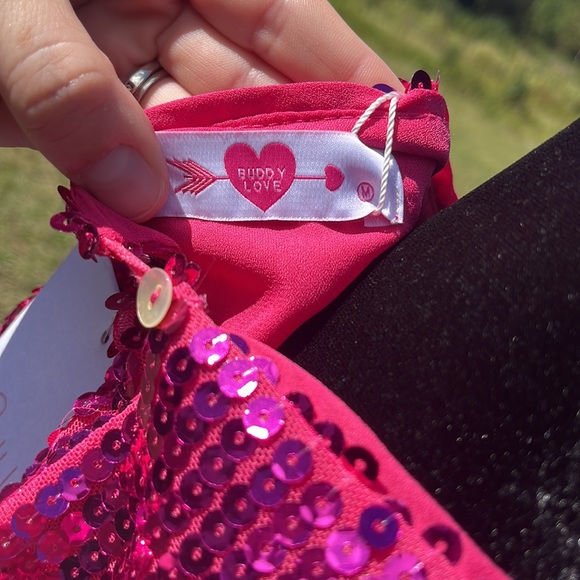 Buddy love x Raelynn 2 piece Laura sequin set. Merlot. Size medium. NWT! - Picture 6 of 6